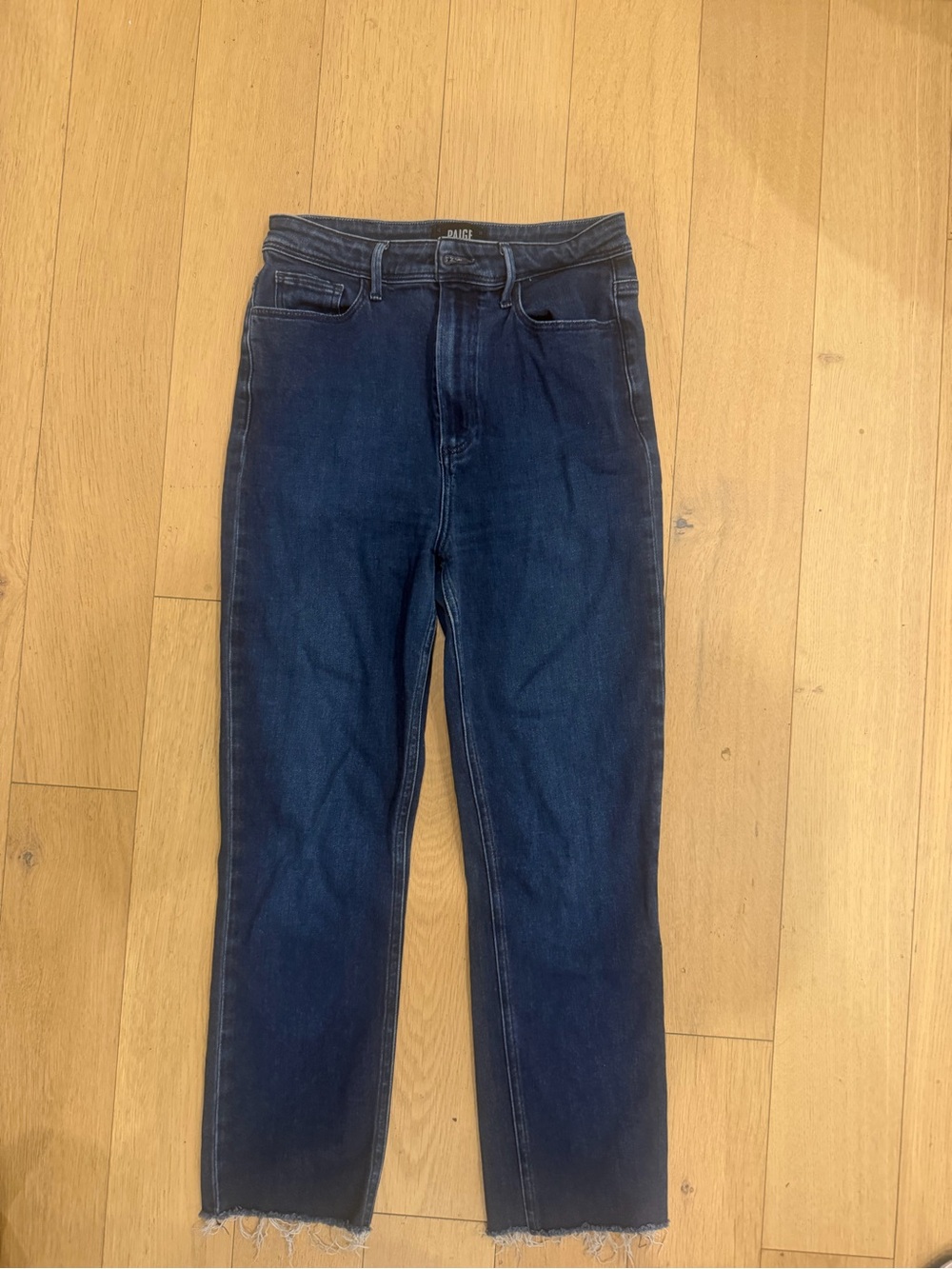 Paige Dark Blue Straight-Leg Jeans